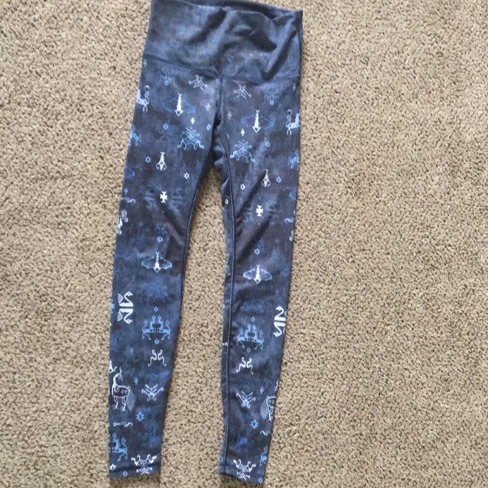 Blue Ikat Print Joriki Yoga Leggings